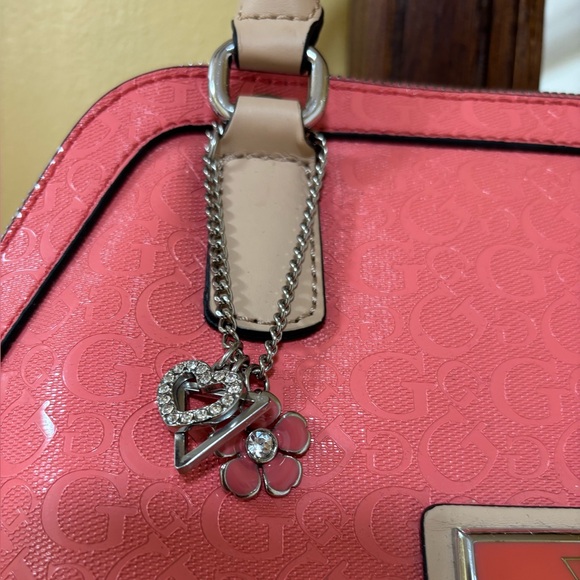 Guess Pink Satchel with Beige Handles - Picture 3 of 9